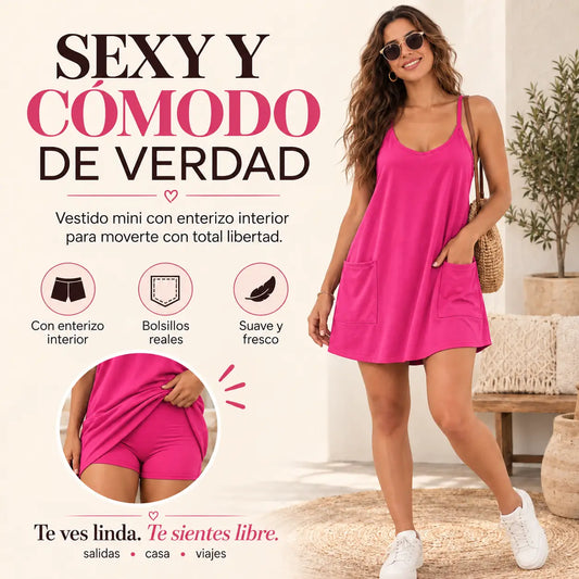 Vestido holgado con enterizo interno