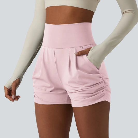 shorts Halara con compresion de abdomen y short interno