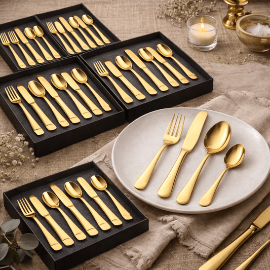 SET DE LUJO: cubiertos 24 Piezas en acero Inoxidable