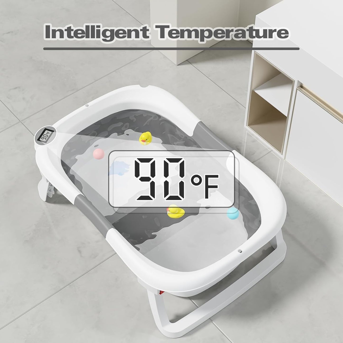 Bañera Plegable para Bebés con termometro